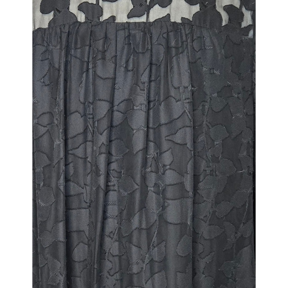 Tommy Hilfiger Womens Black Burnout Floral Ruffle Hem Mini Shift Dress Size 16 - Picture 3 of 8
